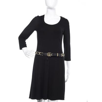 Gucci Calfskin Torchon Double G Chain 25mm Belt 85 34 Black 2 of 4