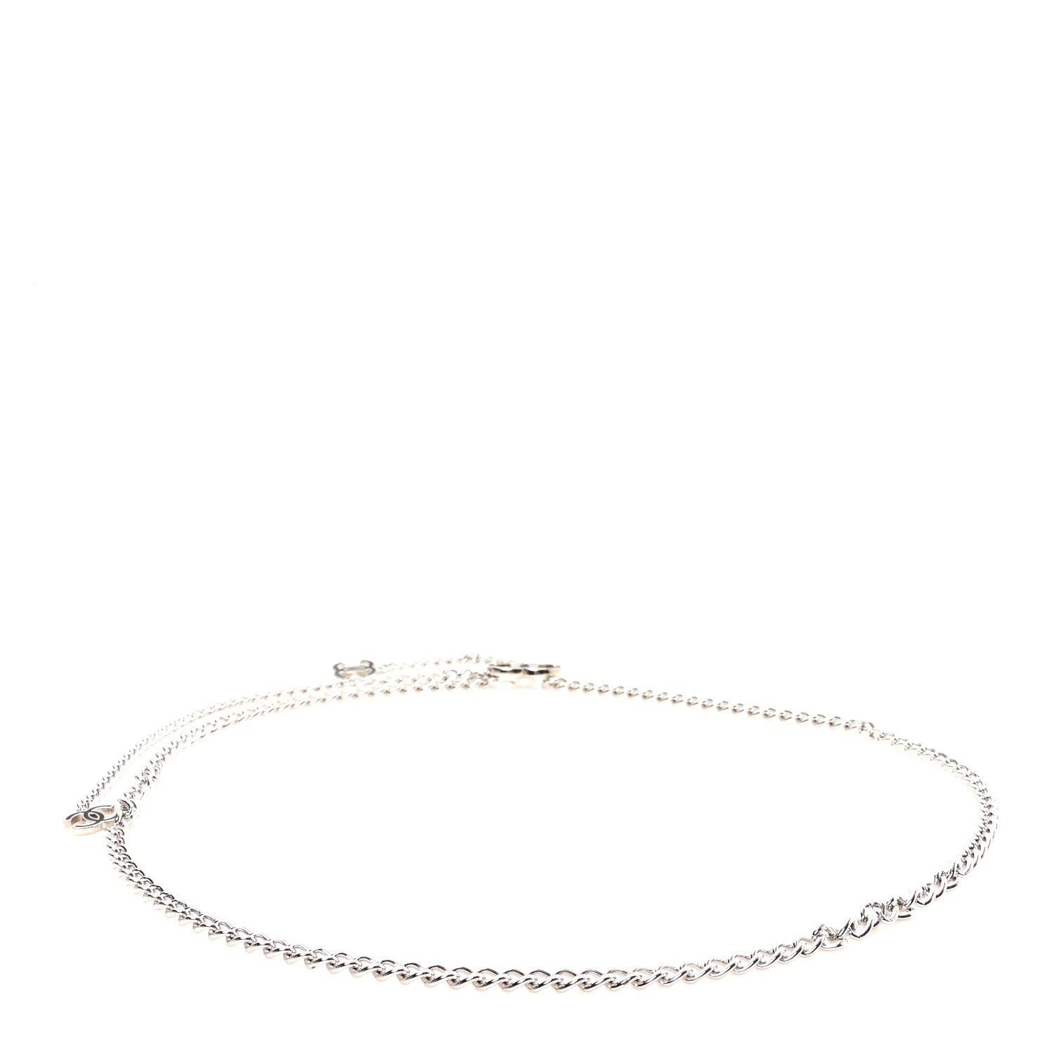 Chanel Enamel CC Chain Logo Belt Silver Black 2 of 4