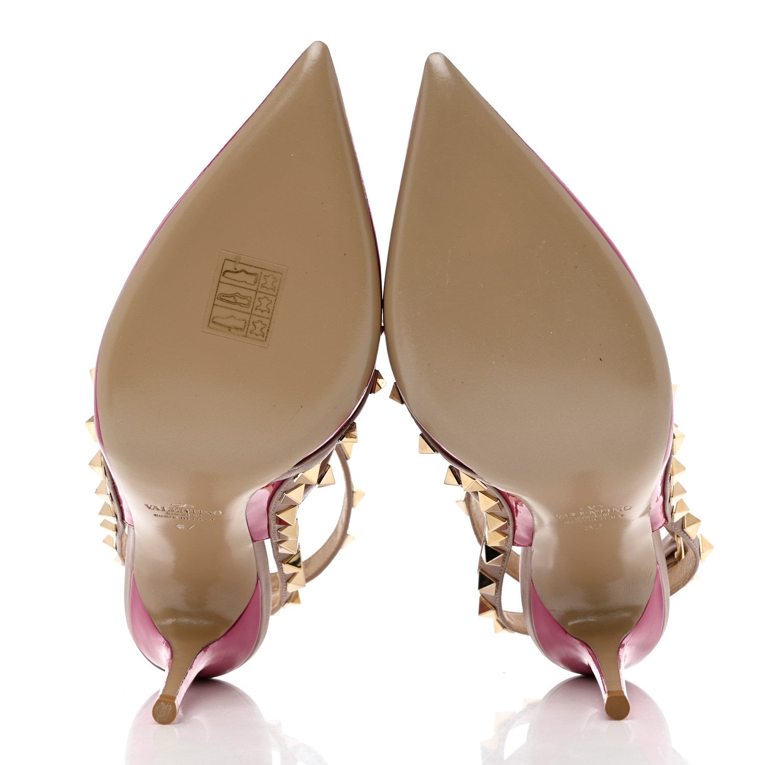 Valentino Garavani Patent Nappa Rockstud Ankle Strap 100mm Pumps 37 Fuxia Poudre 5 of 8