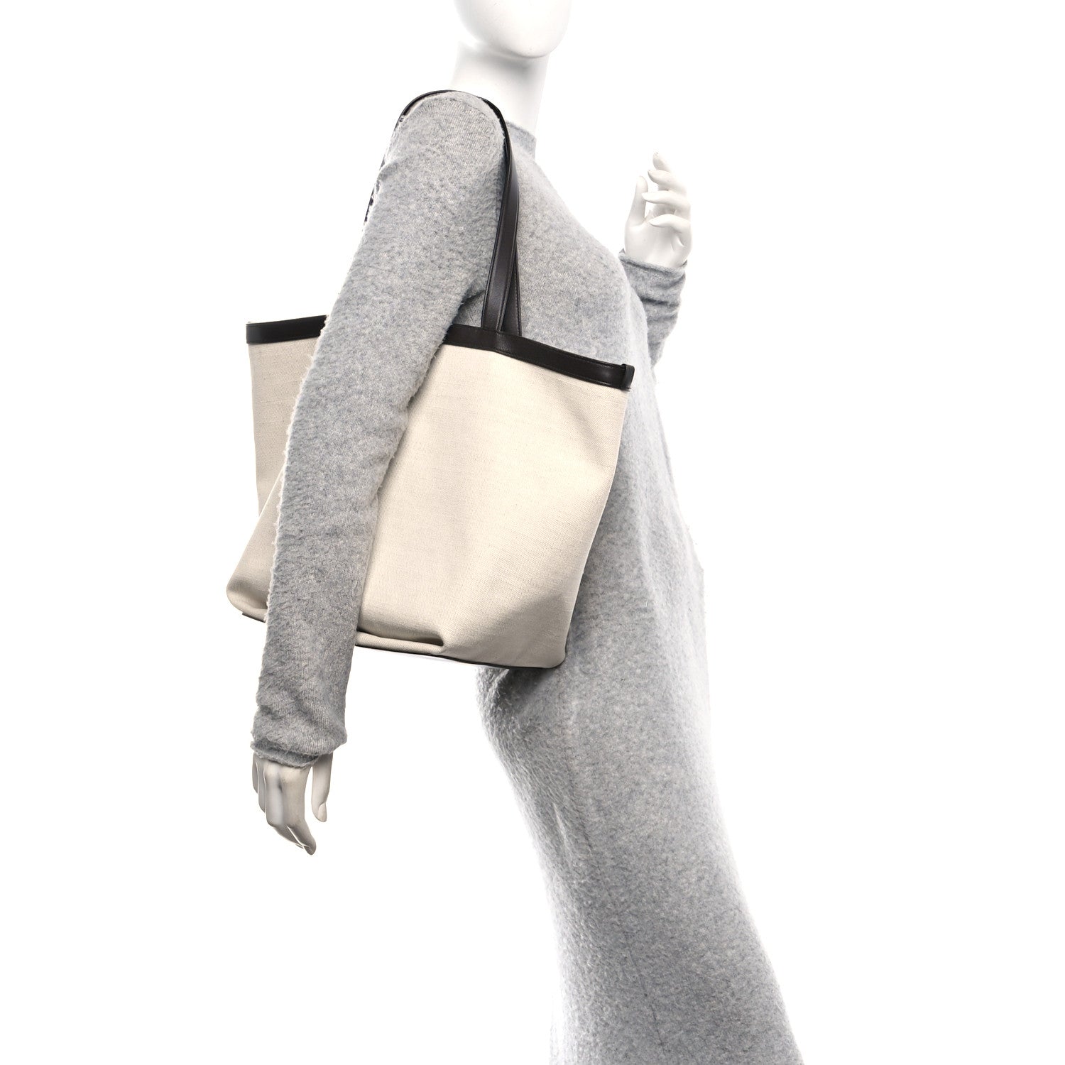 Bottega Veneta Canvas Mix Nappa Intrecciato Medium Flip Flap Tote Natural Fondant 2 of 9
