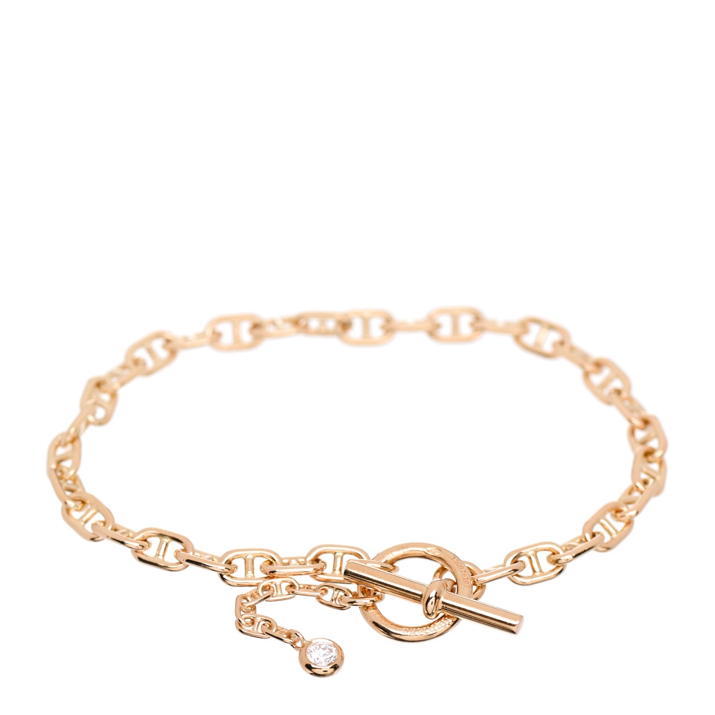 18K Yellow Gold Diamond Chaine d'Ancre Enchainee Bracelet SH