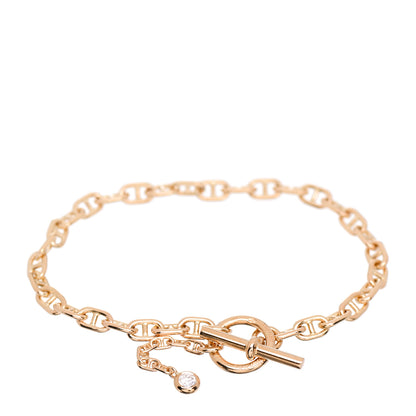 Hermes 18K Yellow Gold Diamond Chaine d'Ancre Enchainee Bracelet SH 1 of 5