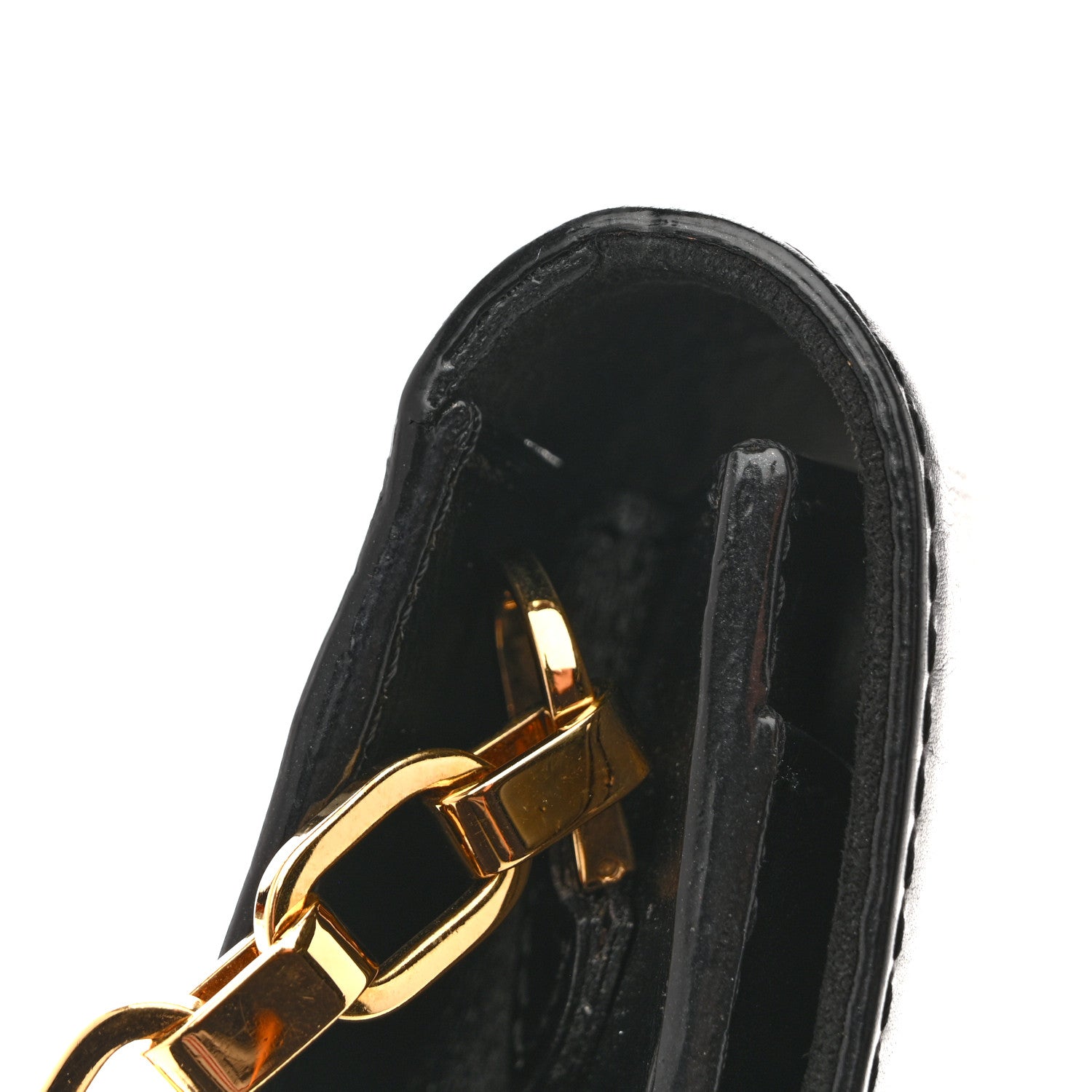 Louis Vuitton Calfskin Chain Louise MM Black 12 of 13
