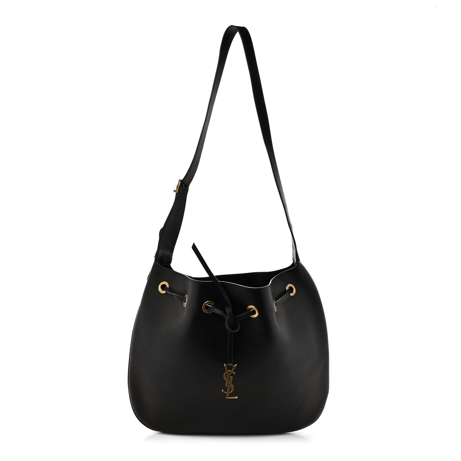 Saint Laurent Smooth Calfskin Paris VII Large Flat Hobo Black 1 of 13