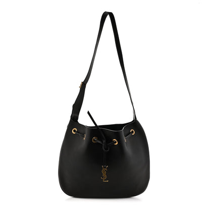 Saint Laurent Smooth Calfskin Paris VII Large Flat Hobo Black 1 of 13