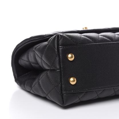 Chanel Caviar Lizard Embossed Quilted Mini Coco Handle Flap Black 8 of 11