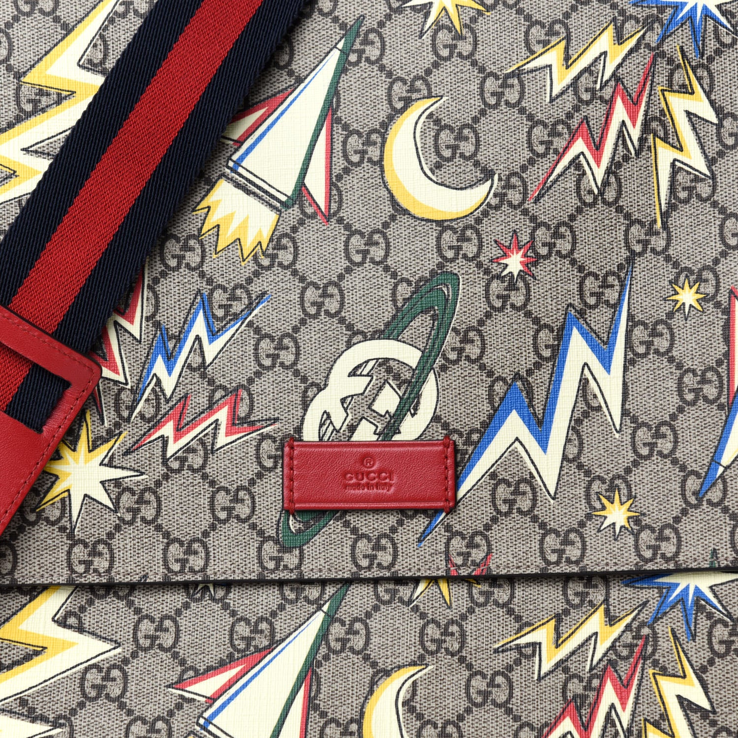 Gucci GG Supreme Monogram Space Diaper Bag Red 10 of 10