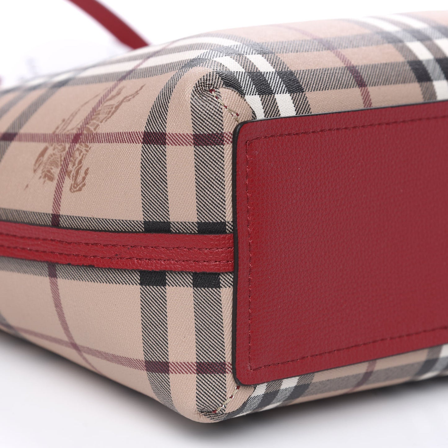 Haymarket Check Small Reversible Tote Poppy Red