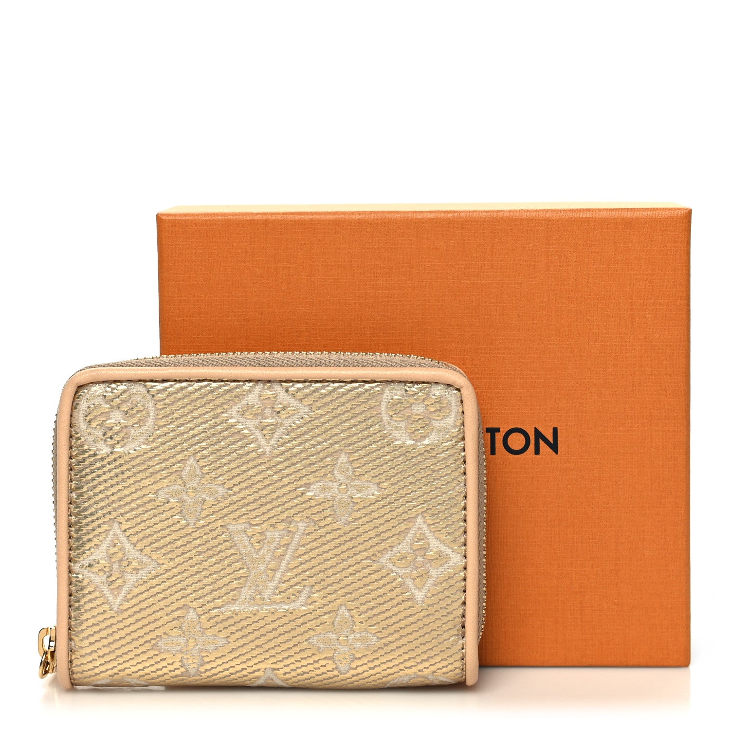 Louis Vuitton Lurex Jacquard Monogram Zippy Coin Purse Beige 8 of 8