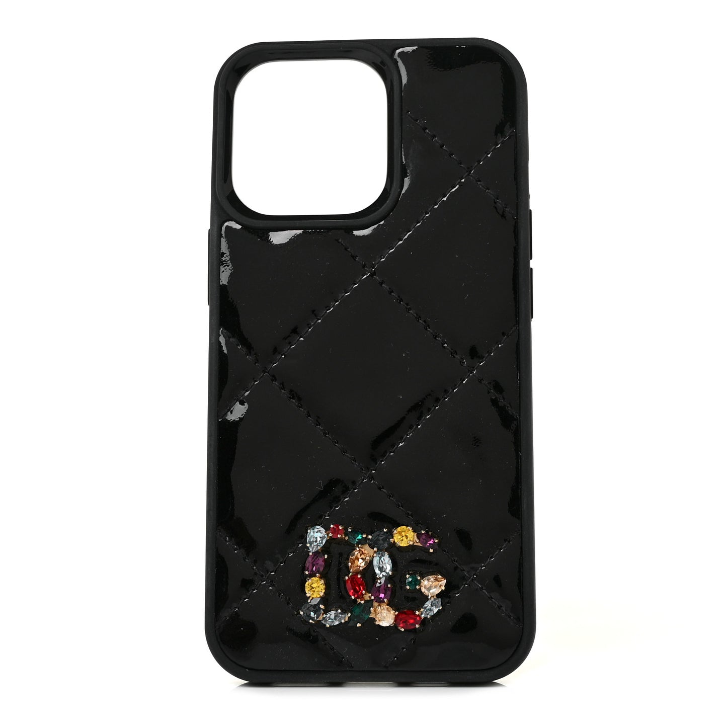 Patent Crystal Embellished DG iPhone 13 Pro Case Black