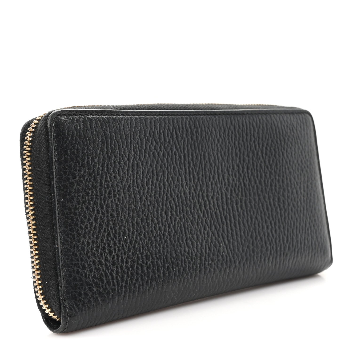 Gucci Dollar Calfskin GG Marmont Zip Around Wallet Black 3 of 9