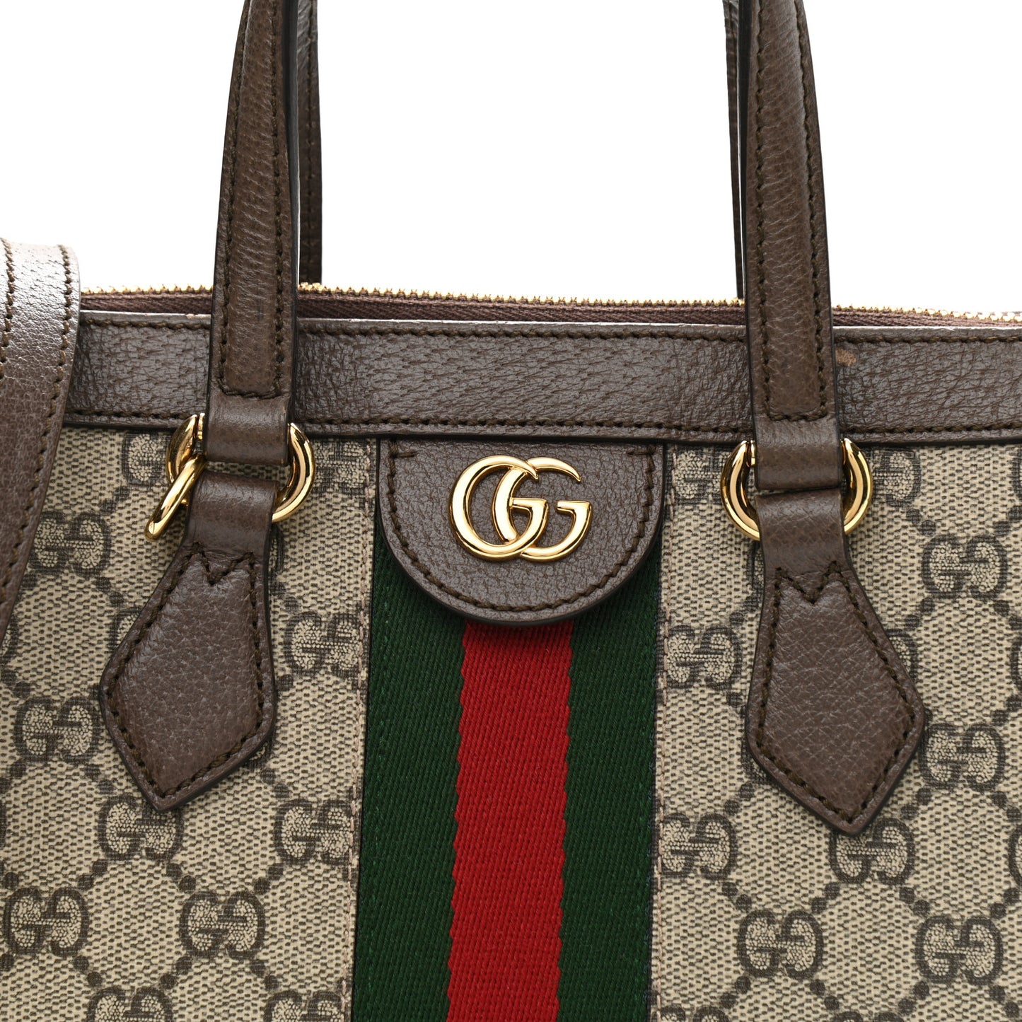 GG Supreme Monogram Small Ophidia Tote Bag Brown