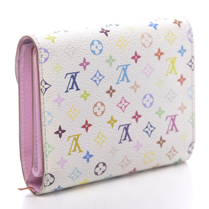 Louis Vuitton Monogram Multicolor Joey Wallet White Litchi 3 of 10