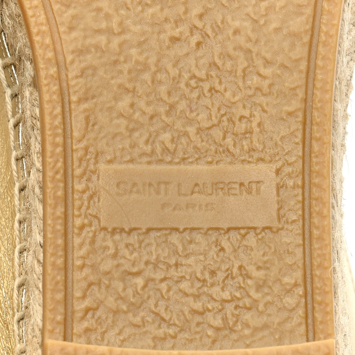 Saint Laurent Metallic Lambskin Monogram Espadrilles 38 Platino 6 of 8