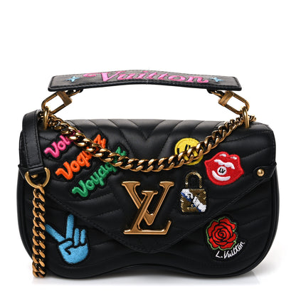 Louis Vuitton Calfskin Embroidered New Wave Chain MM Black 1 of 10