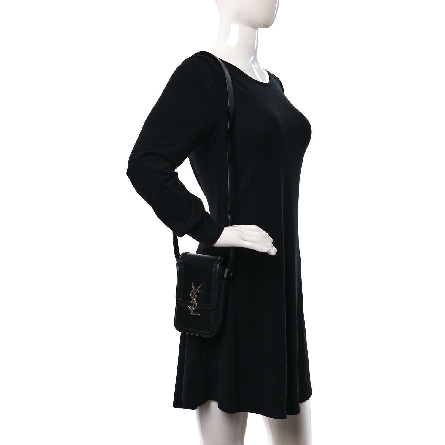 Saint Laurent Smooth Calfskin Mini Solferino Satchel Black 2 of 10