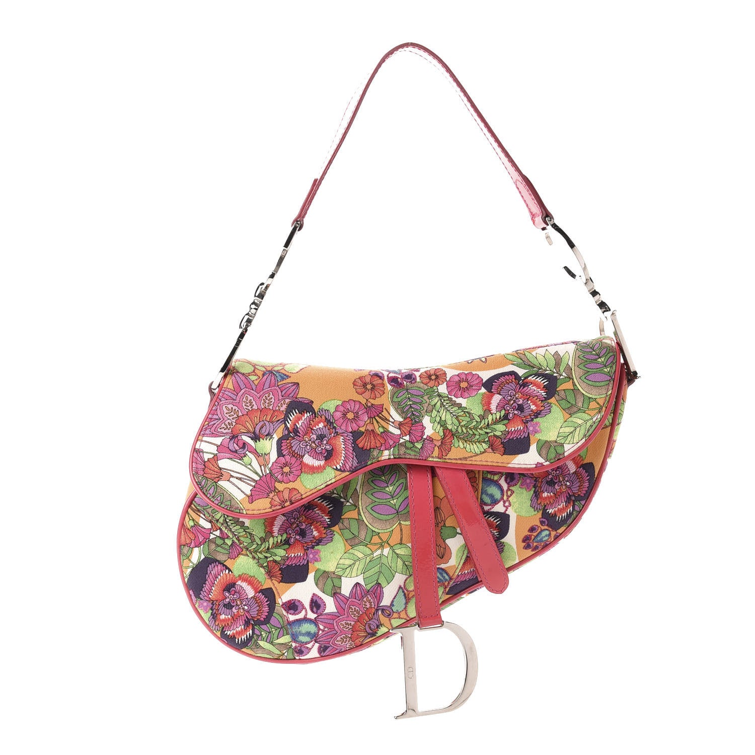 Christian Dior Canvas Floral Saddle Bag Multicolor 1 of 10