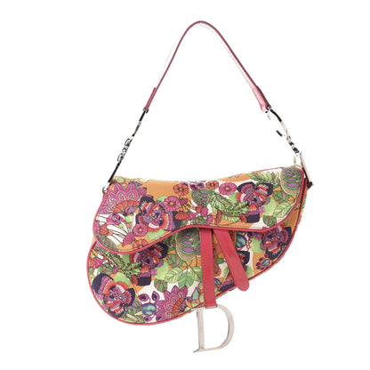 Christian Dior Canvas Floral Saddle Bag Multicolor 1 of 10