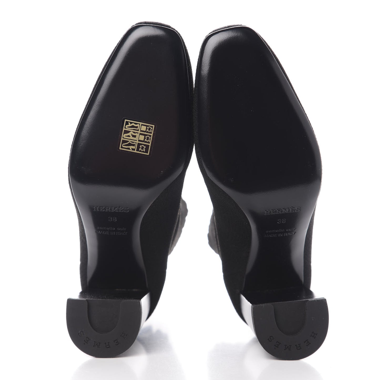 Knit Calfskin Volver Ankle Boots 38 Black
