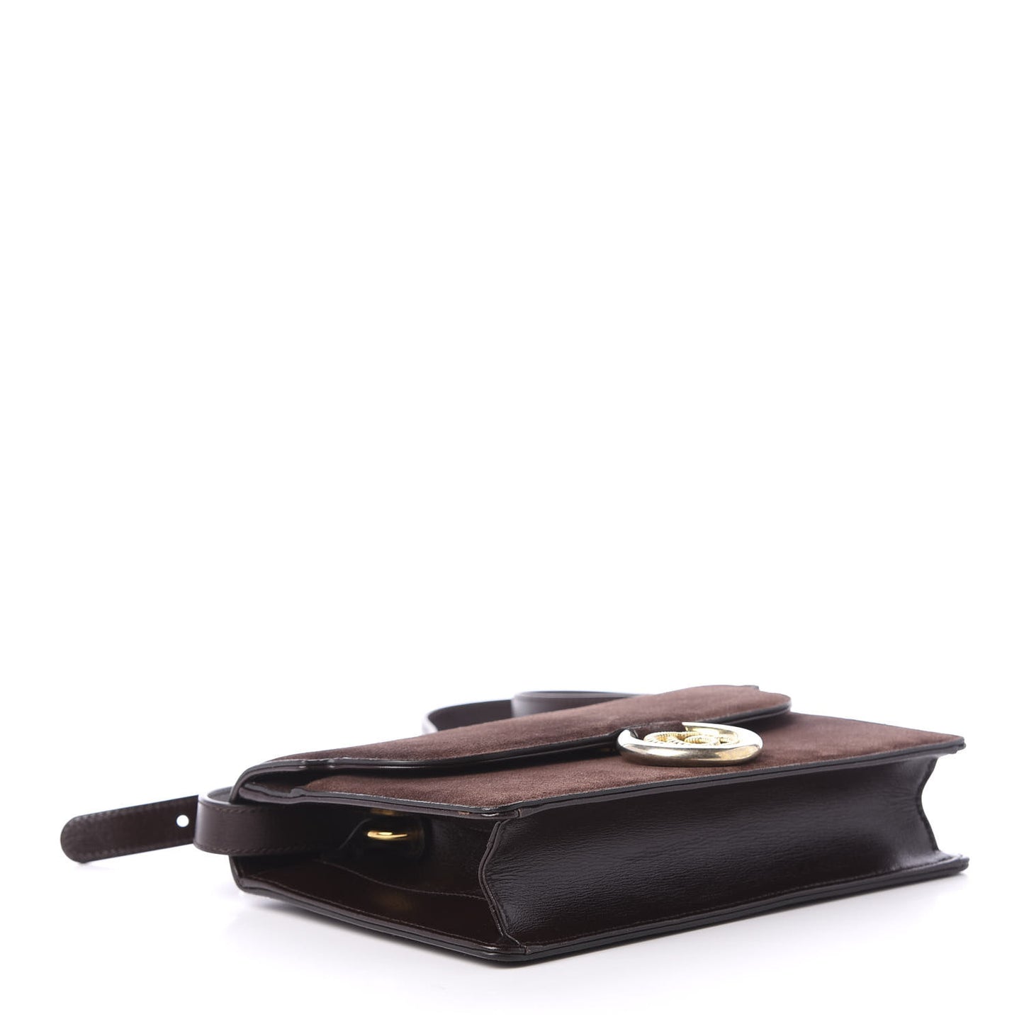 Suede Small Torchon GG Ring Shoulder Bag Reflex Brown