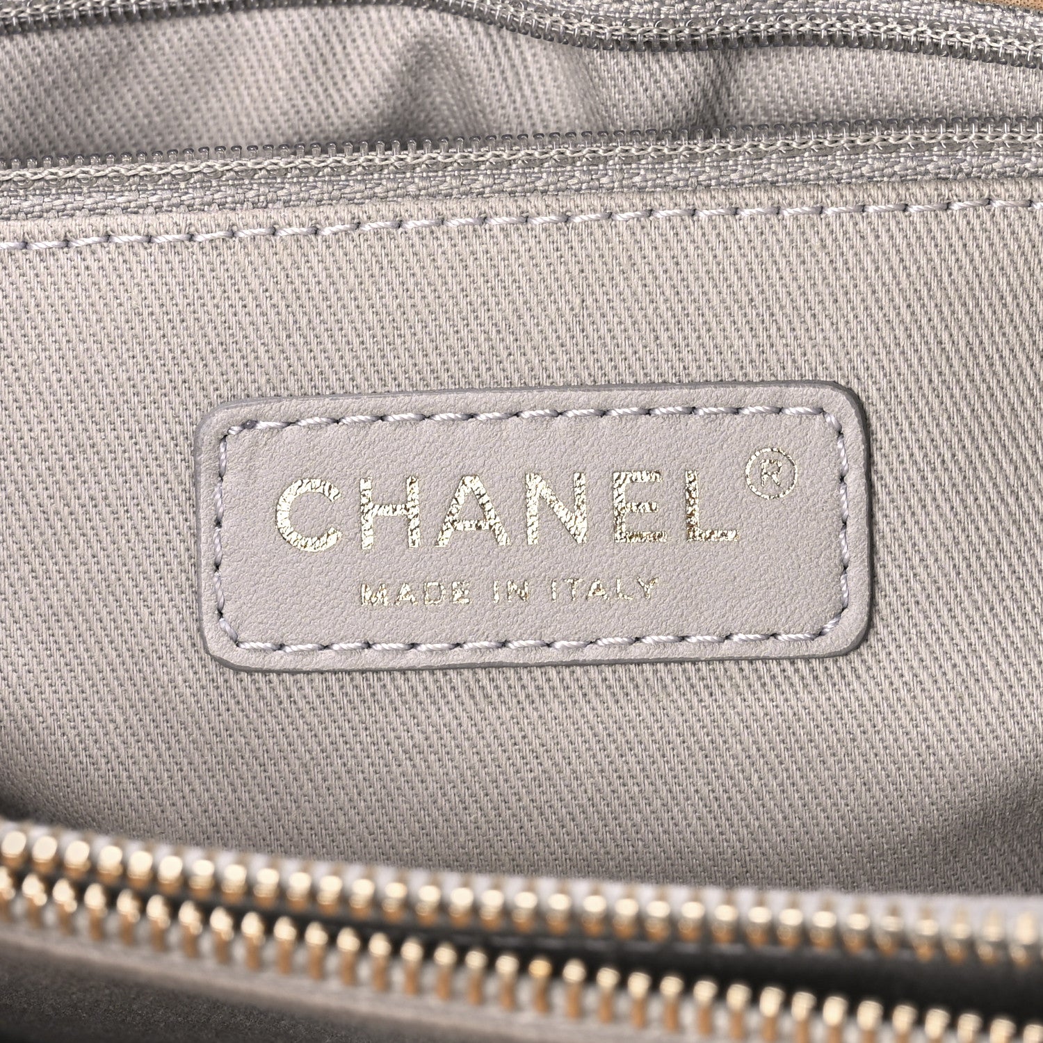 Chanel Iridescent Calfskin Chic Quilt Quilted Front Pocket Shoulder Bag Beige 5 of 9