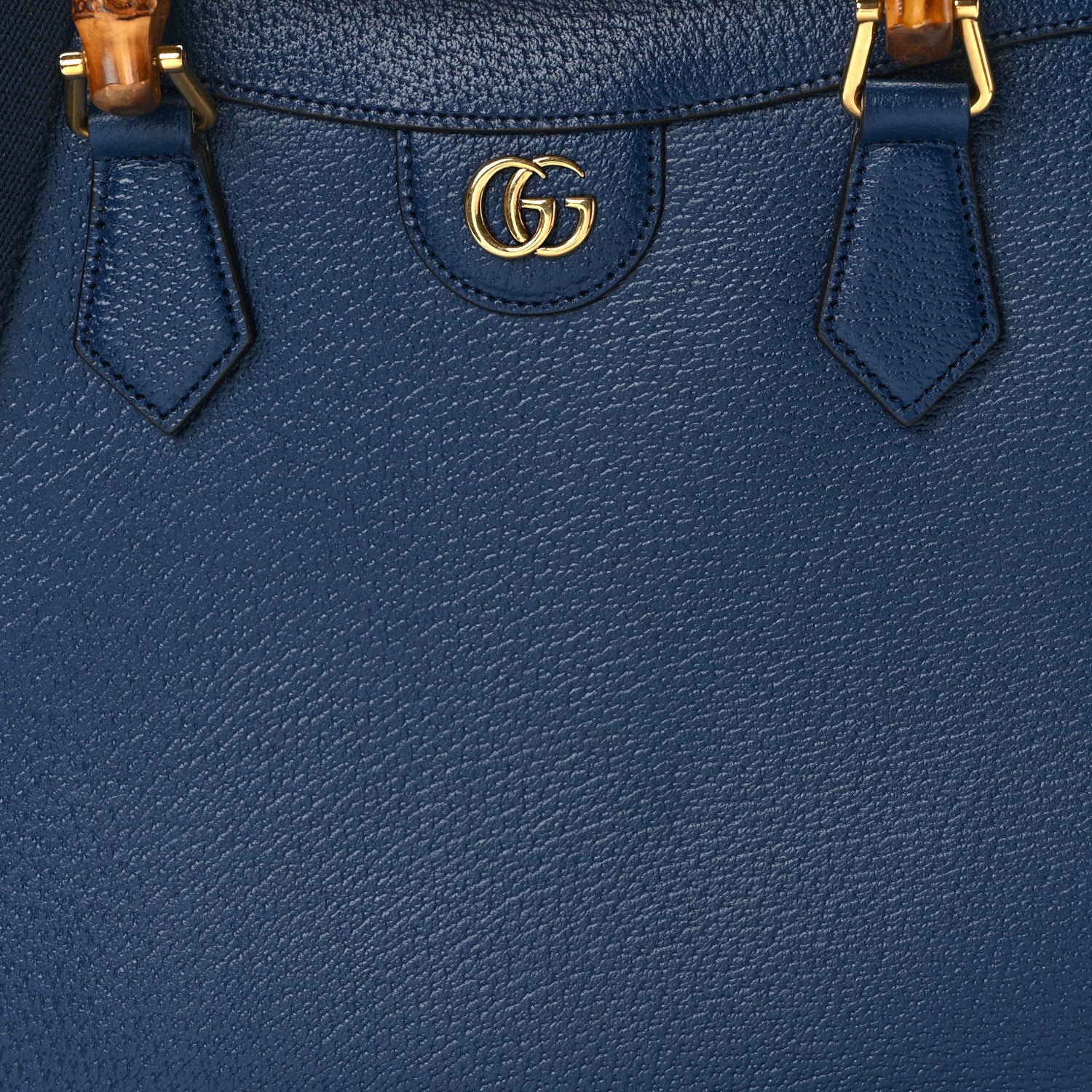 Gucci Textured Dollar Calfskin Web Medium Diana Tote Bag Royal Crop 7 of 12