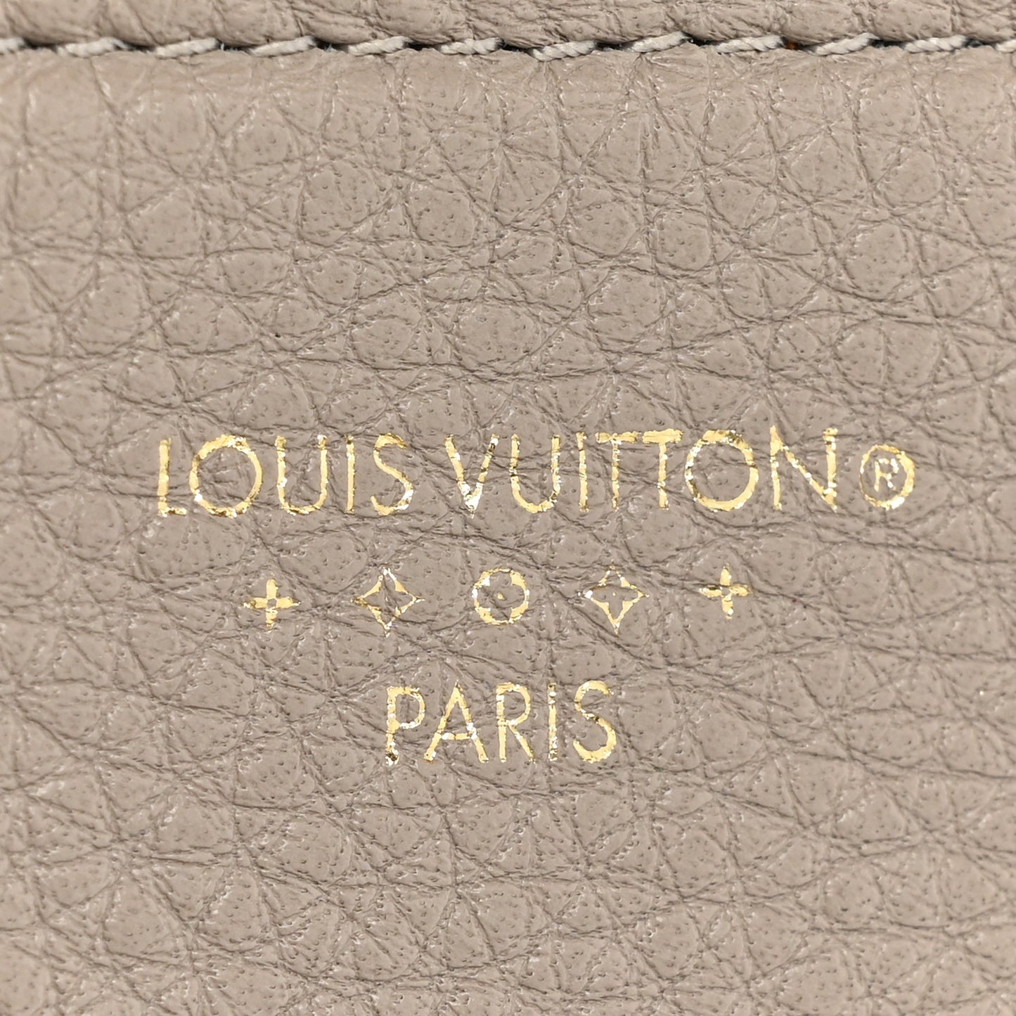 Grained Calfskin LV Pont 9 Compact Wallet Gris