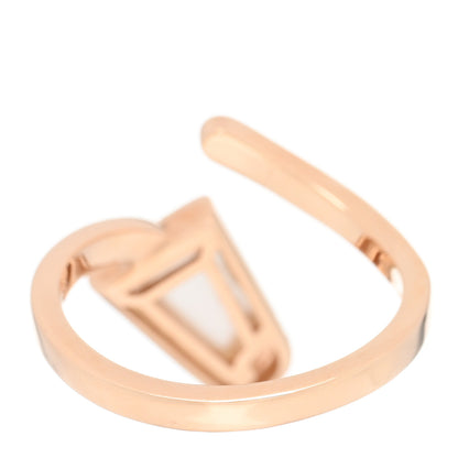 Bulgari 18K Rose Gold Diamond Mother of Pearl Gelati Ring 56 7.5 3 of 5