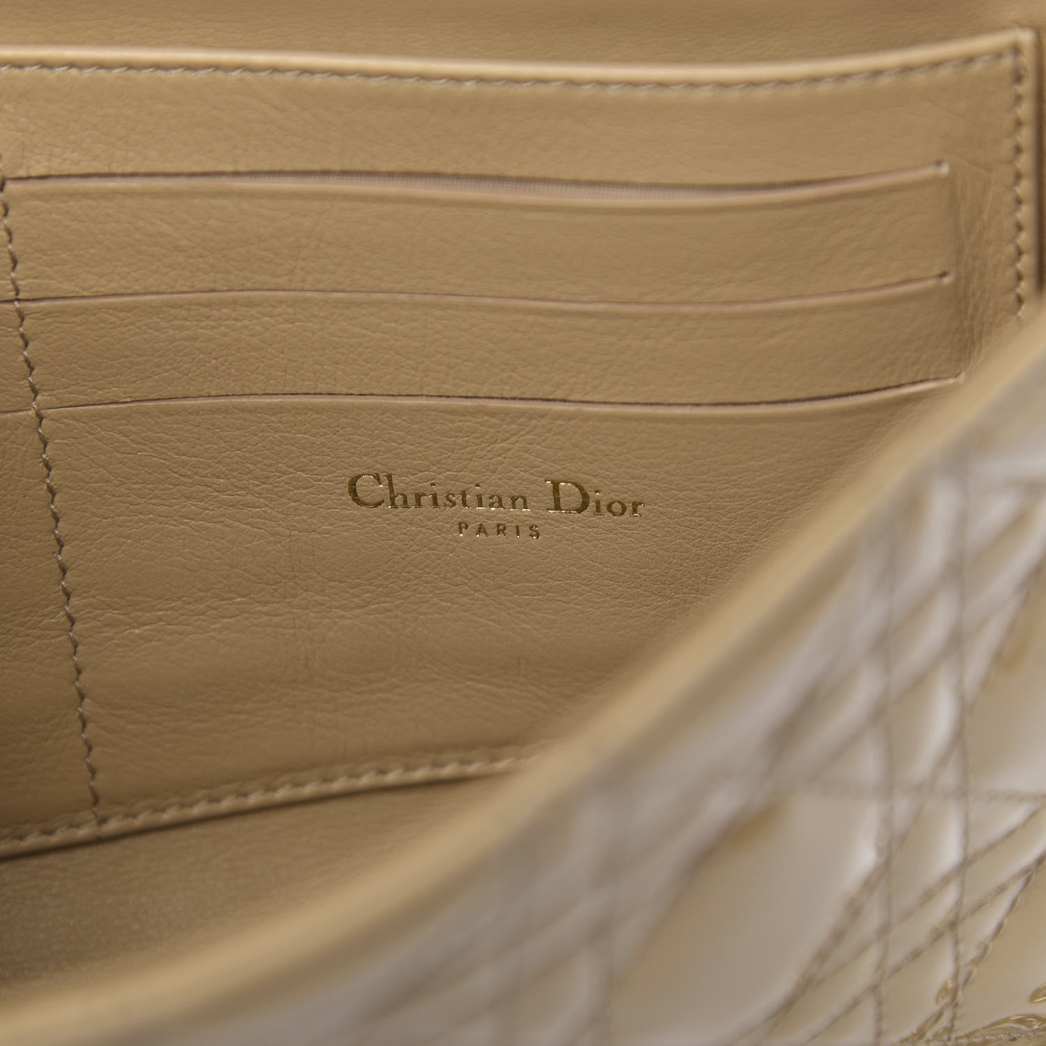 Christian Dior Patent Cannage New Lock Pouch Beige 5 of 11
