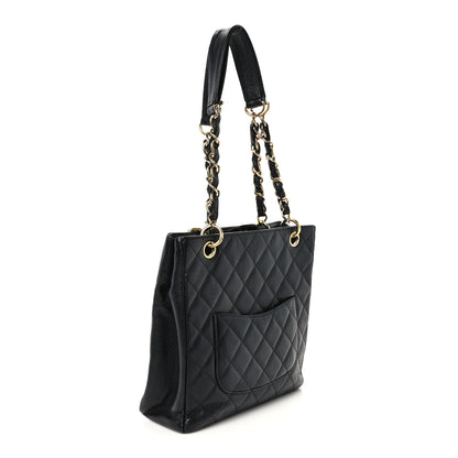 Chanel Caviar Quilted Petit Shopping Tote PST Black 2 of 9