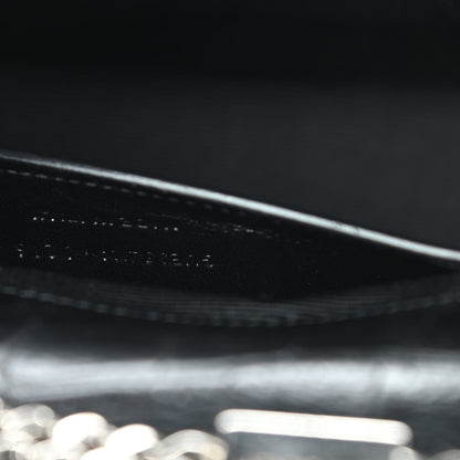 Saint Laurent Calfskin Crocodile Embossed Medium Classic Monogram Kate Tassel Satchel Black 7 of 14