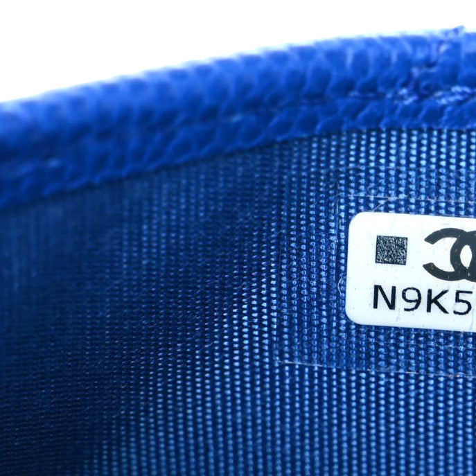 Chanel Caviar Quilted Card Holder Blue 9 of 9