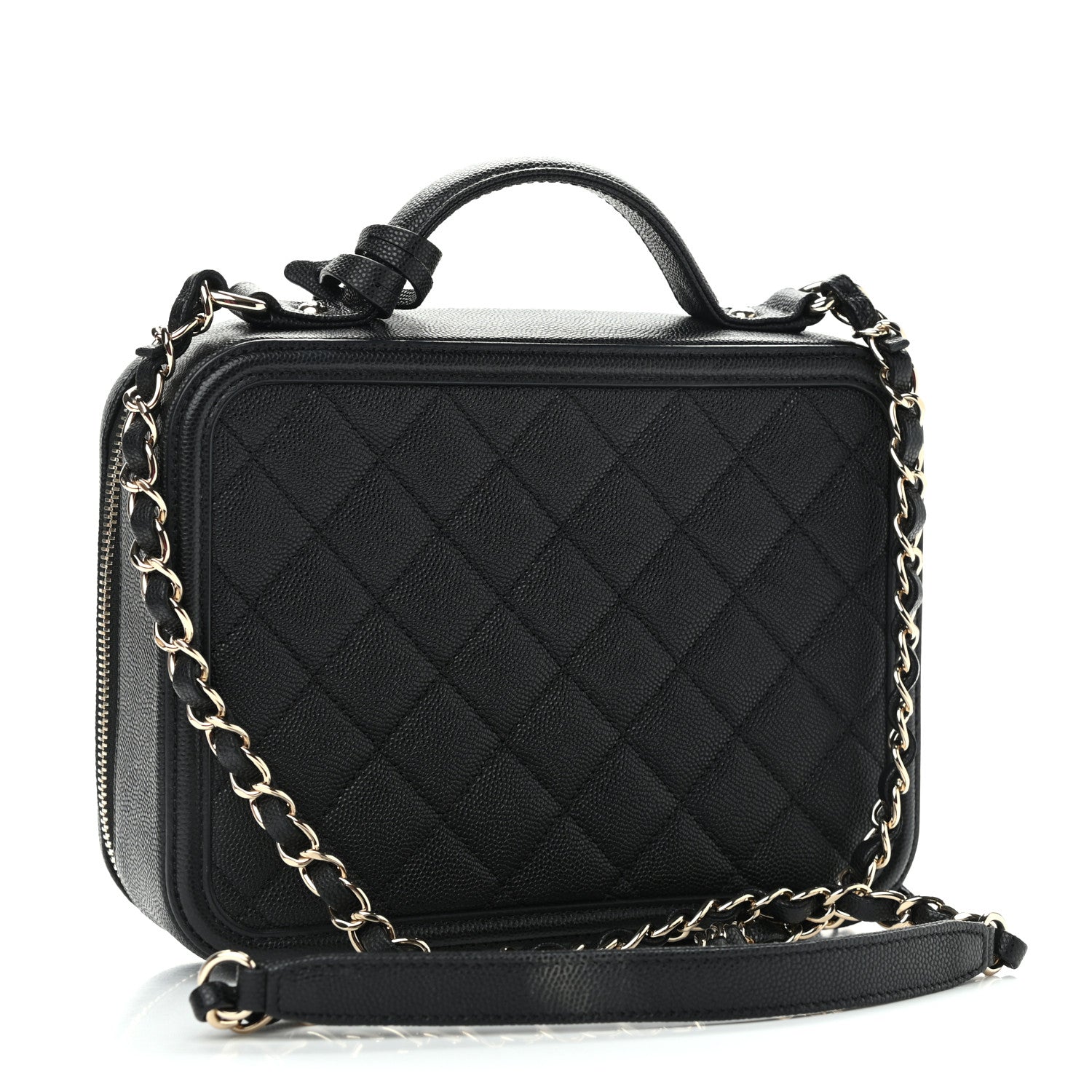 Chanel Caviar Quilted Medium CC Filigree Vanity Case Black 3 of 12
