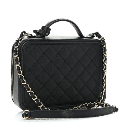 Chanel Caviar Quilted Medium CC Filigree Vanity Case Black 3 of 12