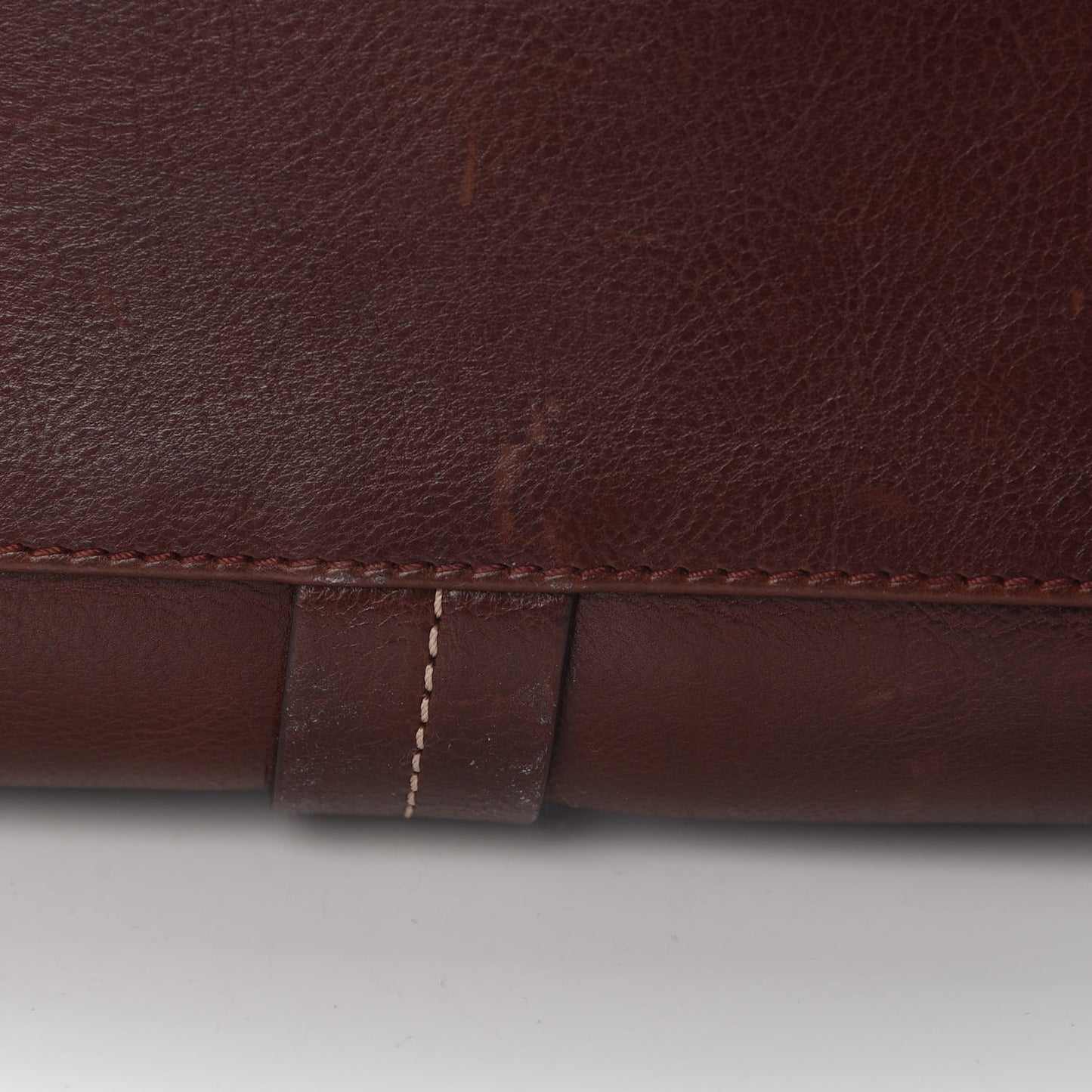 Grained Calfskin Romantic Flowers Frame Satchel Brown