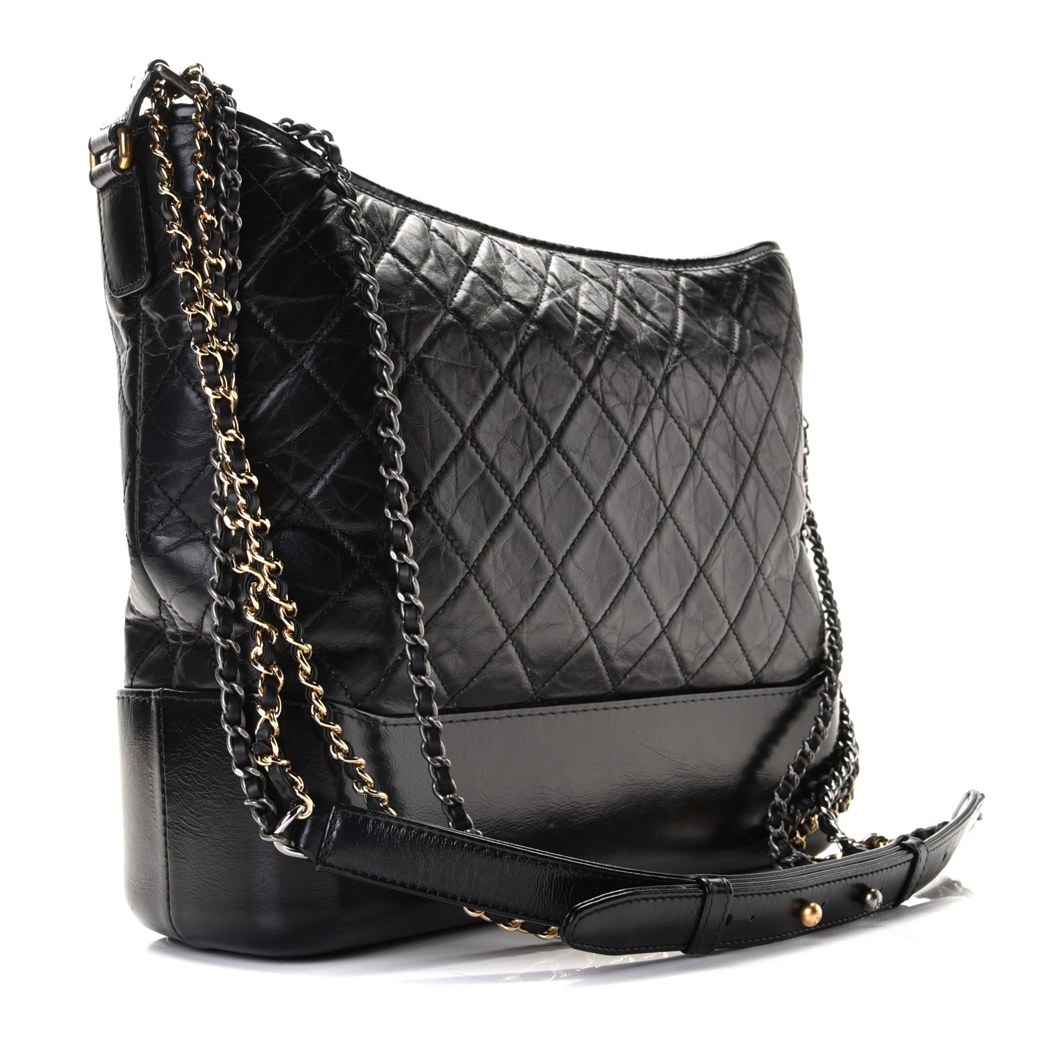 Chanel Aged Calfskin Quilted Large Gabrielle Hobo Black 3 of 13