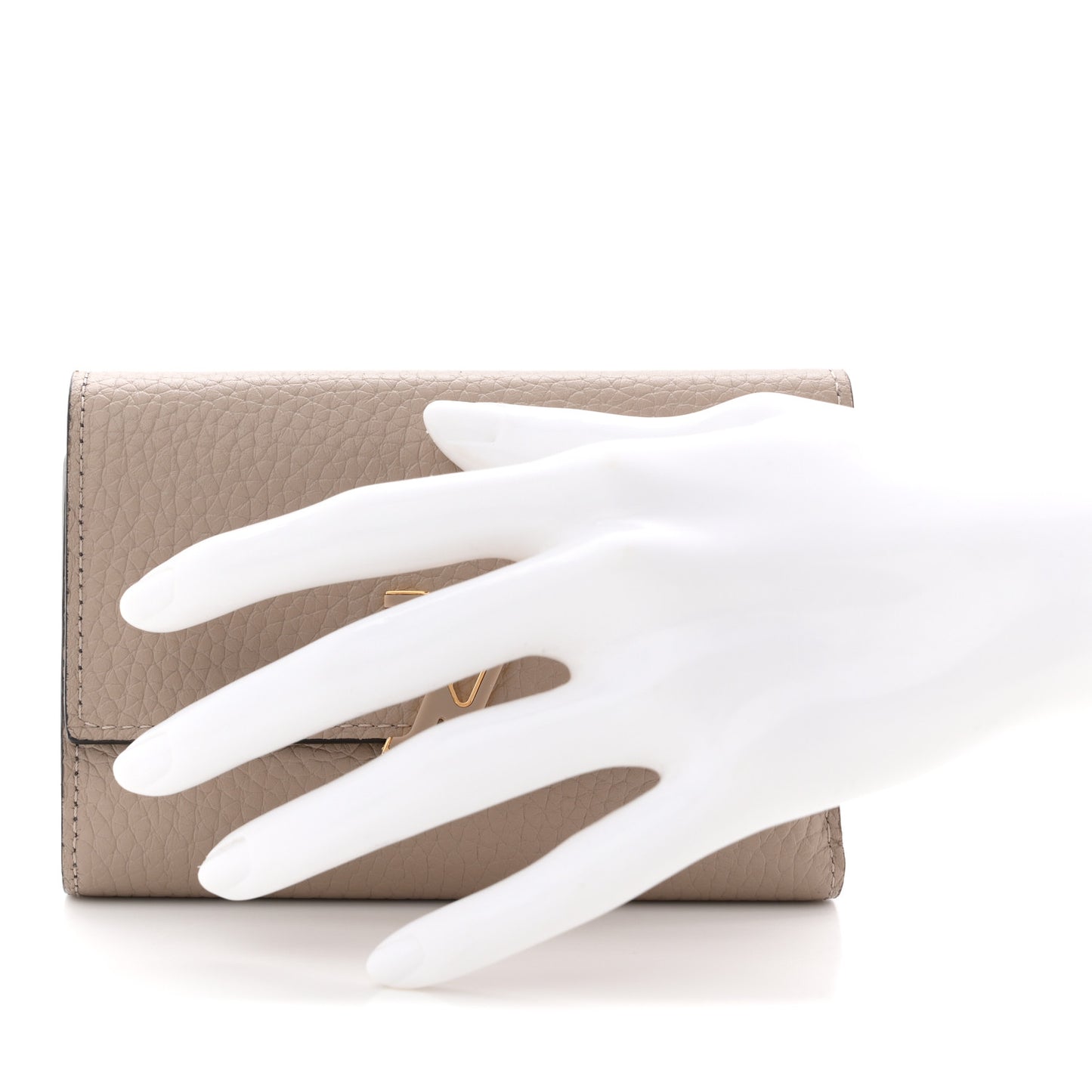 Taurillon Capucines Compact Wallet Galet