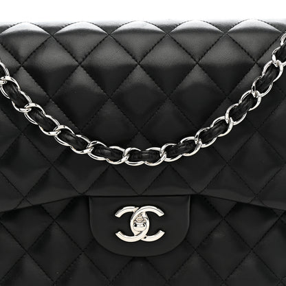 Chanel Lambskin Quilted Jumbo Double Flap Black 8 of 14