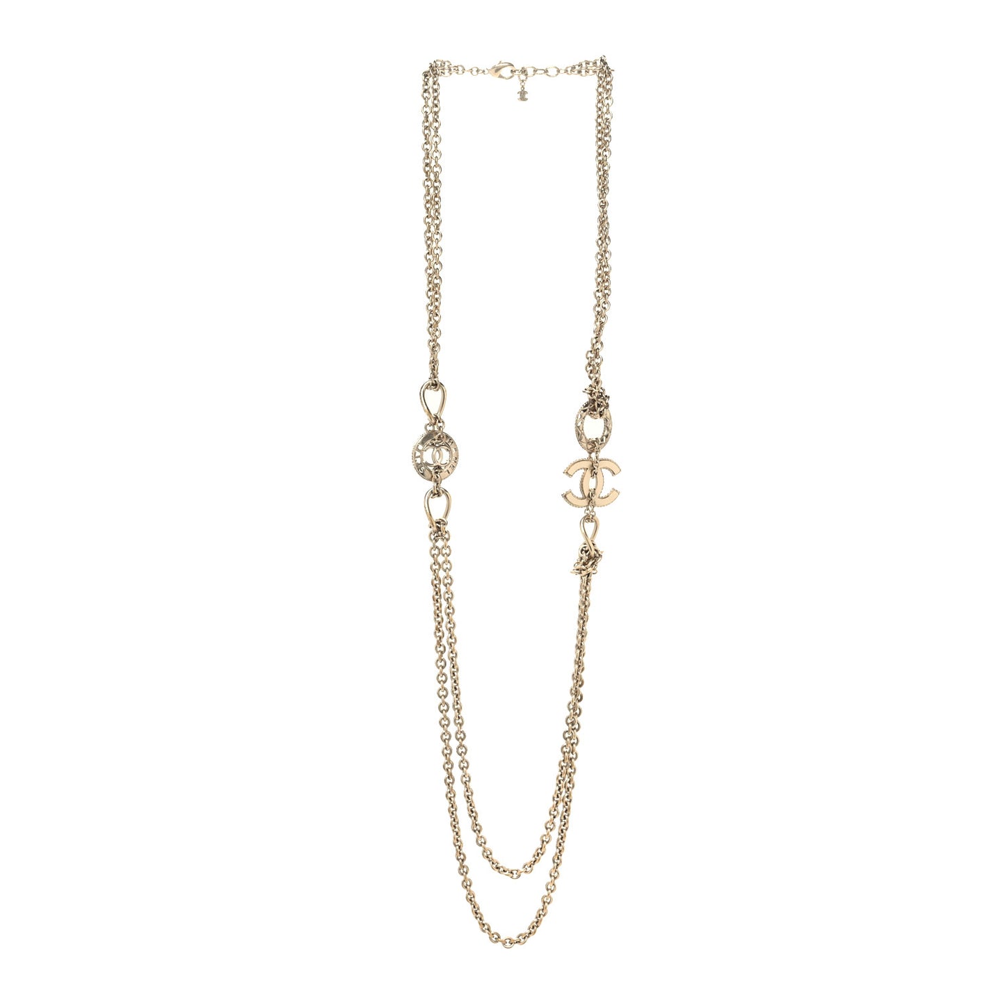 CC Medallion Paris Long Necklace Gold