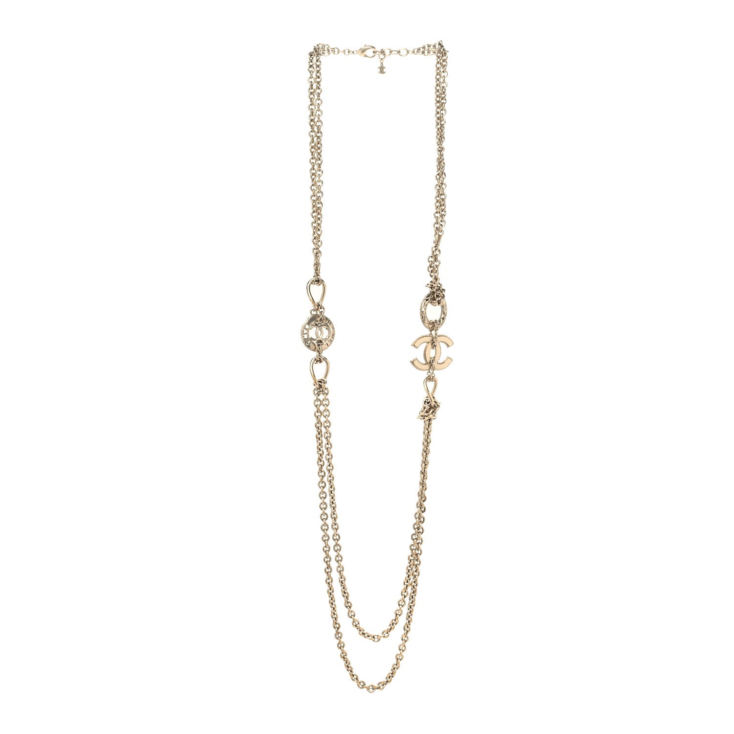 Chanel CC Medallion Paris Long Necklace Gold 3 of 5