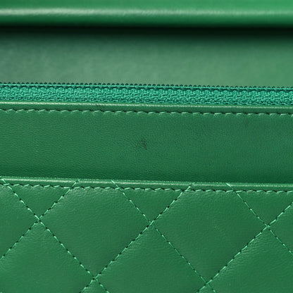 Chanel Lambskin Quilted Boy Wallet On Chain WOC Green 11 of 11
