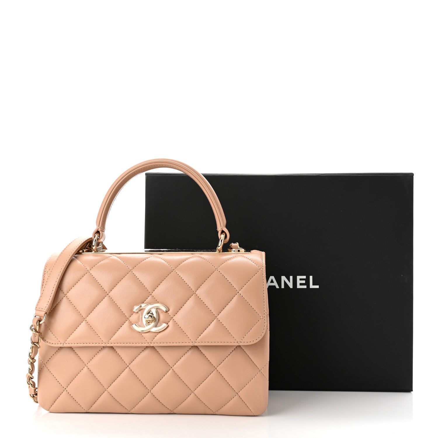 Chanel Lambskin Quilted Small Trendy CC Dual Handle Flap Bag Beige 10 of 10