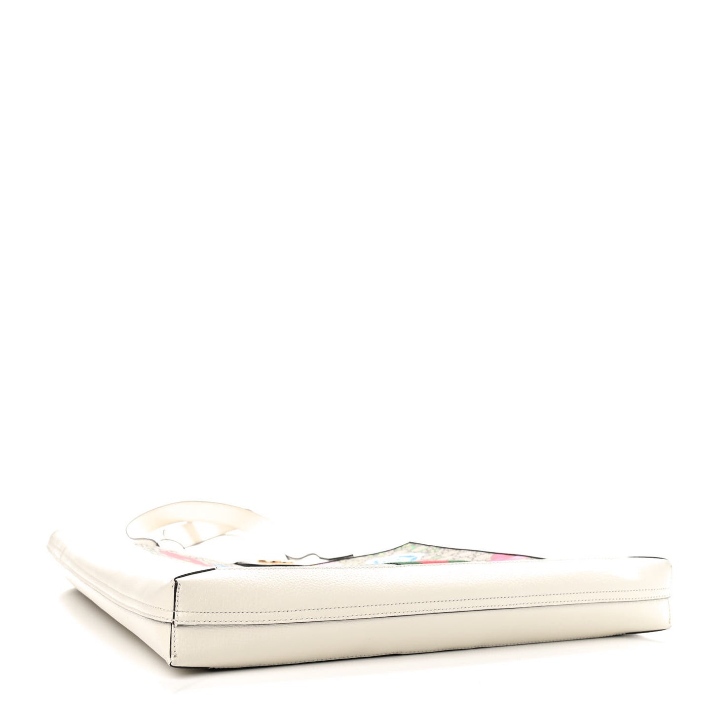 GG Supreme Monogram Flora Web Ophidia Vertical Shopping Tote White