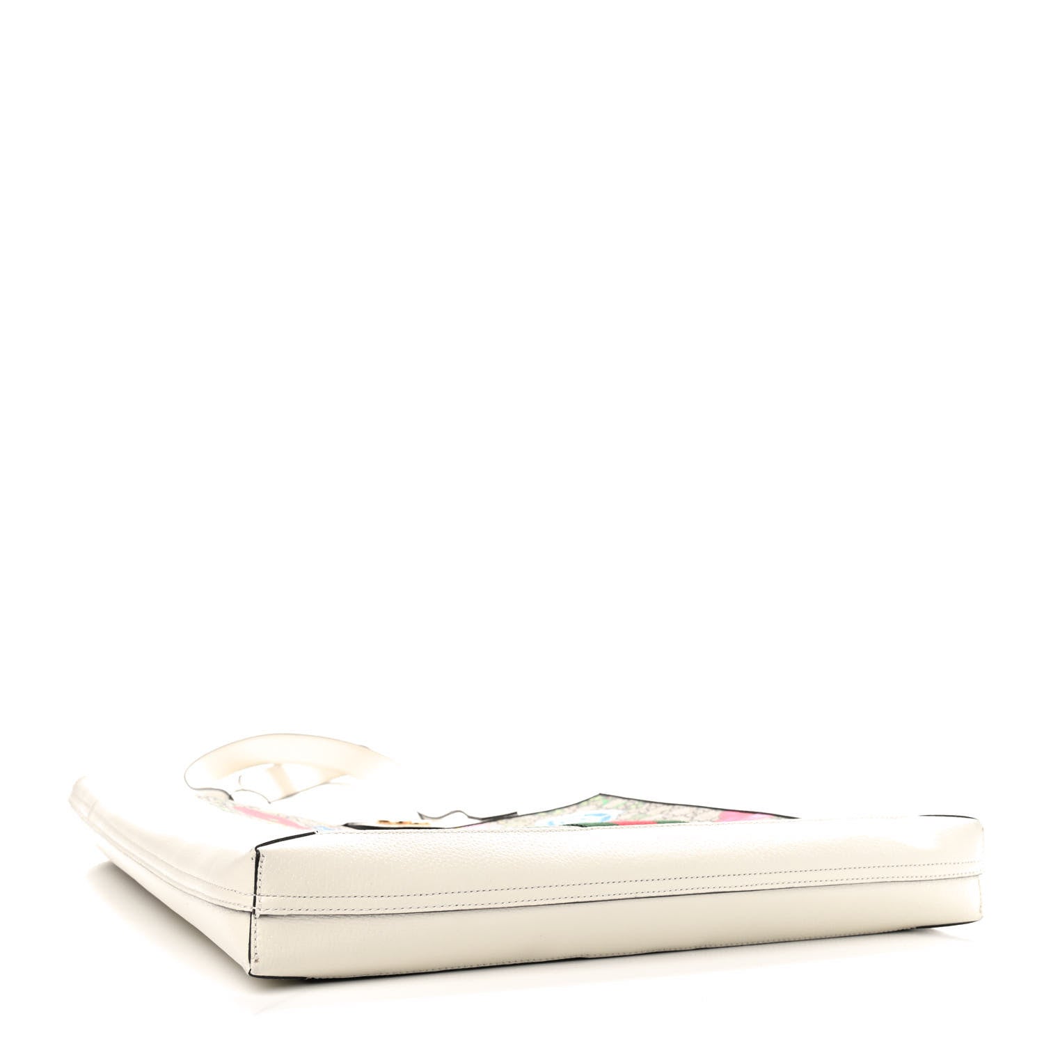 Gucci GG Supreme Monogram Flora Web Ophidia Vertical Shopping Tote White 5 of 10