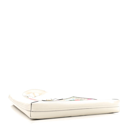 Gucci GG Supreme Monogram Flora Web Ophidia Vertical Shopping Tote White 5 of 10