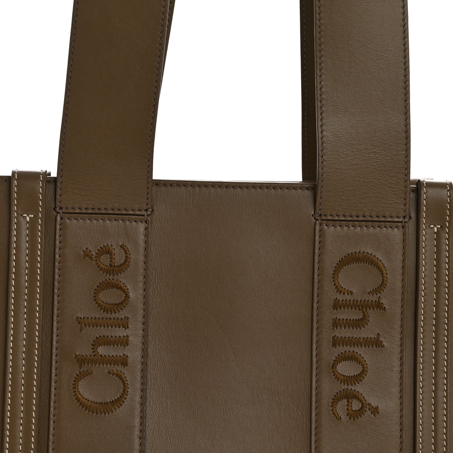 Chloe Calfskin Medium Woody Tote Army Green 8 of 13