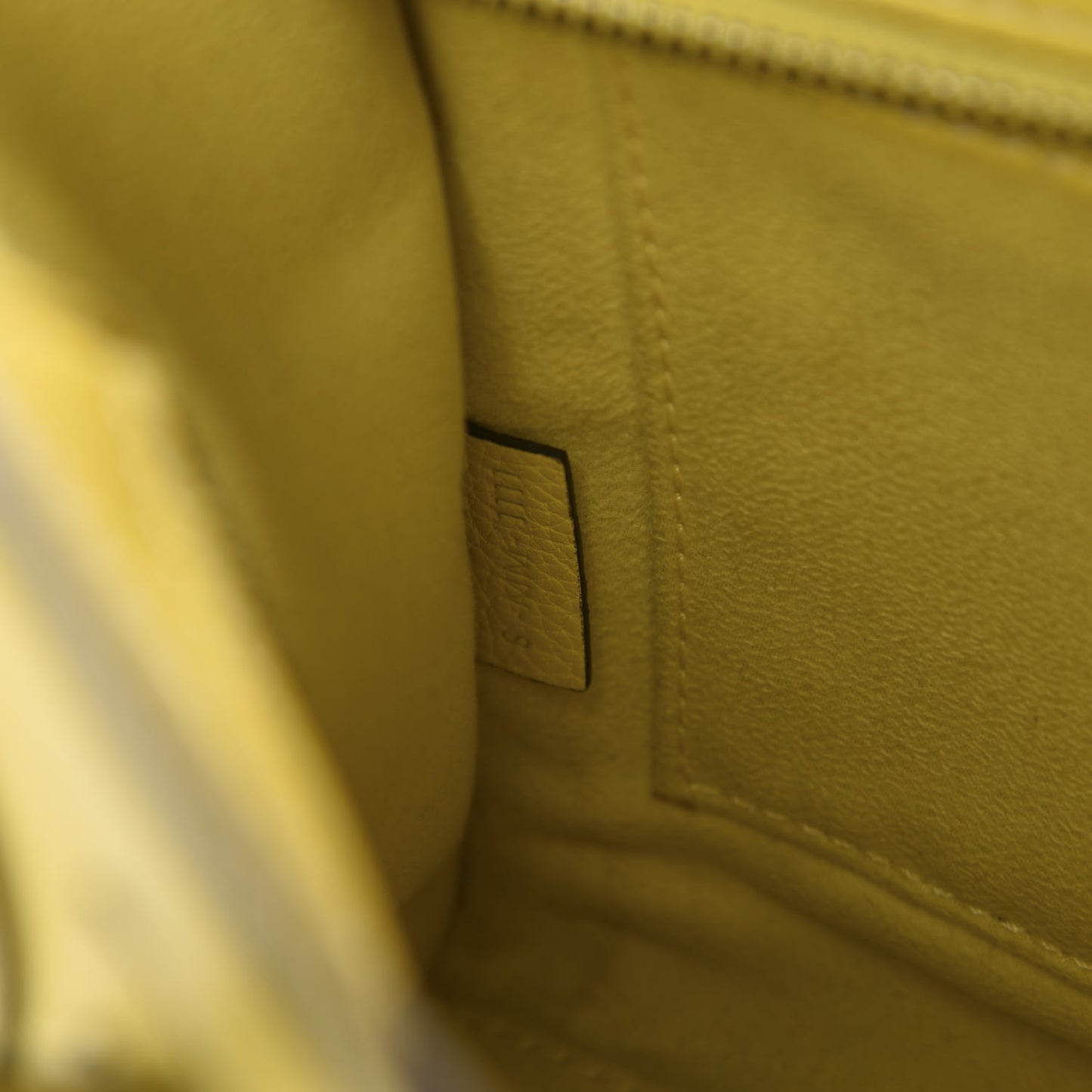 Drummed Calfskin Nano Luggage Citron