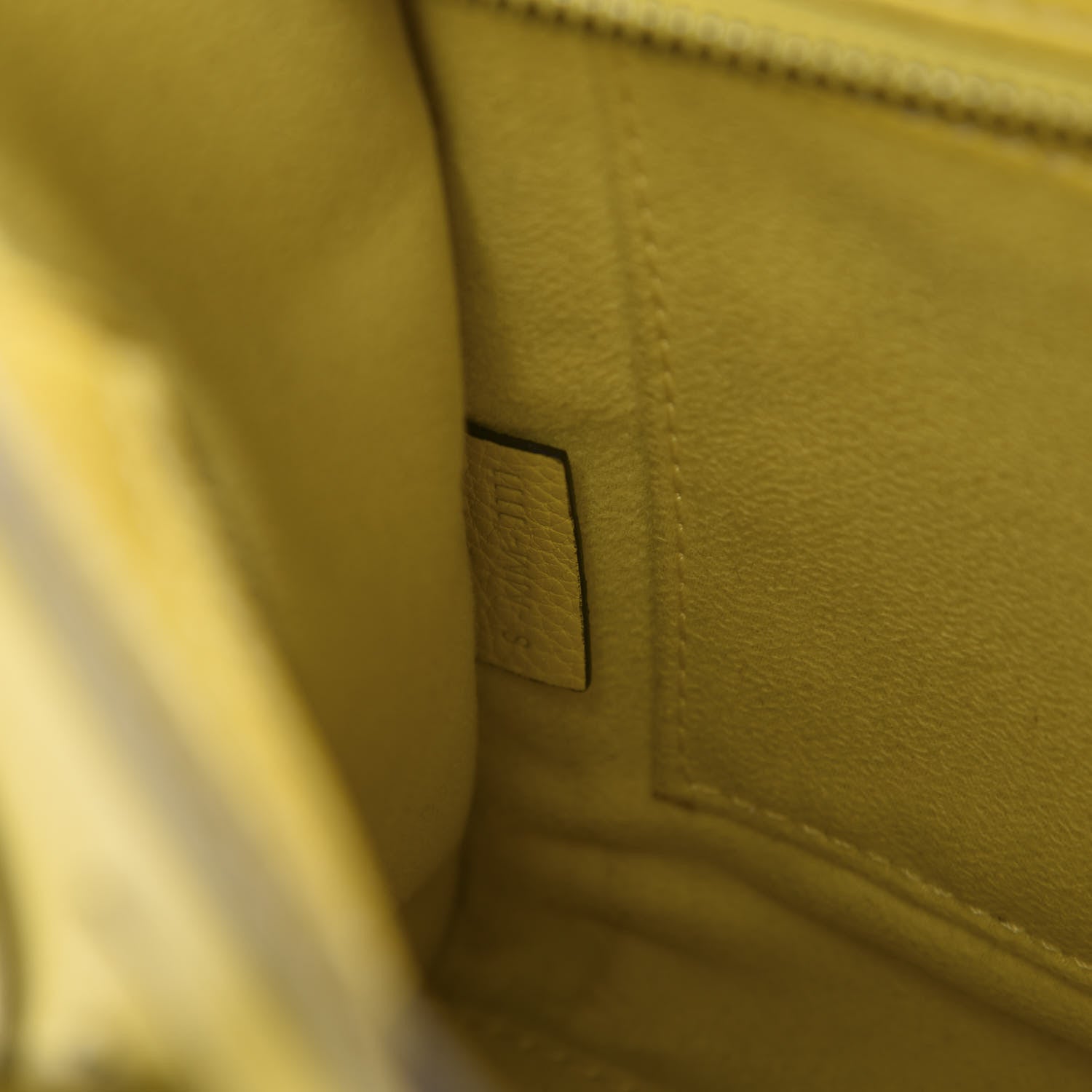 Celine Drummed Calfskin Nano Luggage Citron 9 of 10