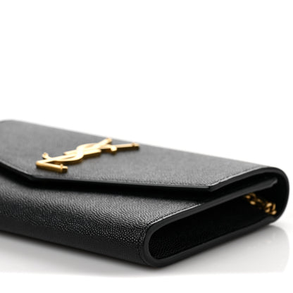 Saint Laurent Grain De Poudre Uptown Chain Wallet Black 9 of 9