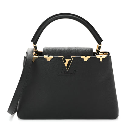 Louis Vuitton Taurillon Embellished Flower Crown Capucines MM Black 1 of 9